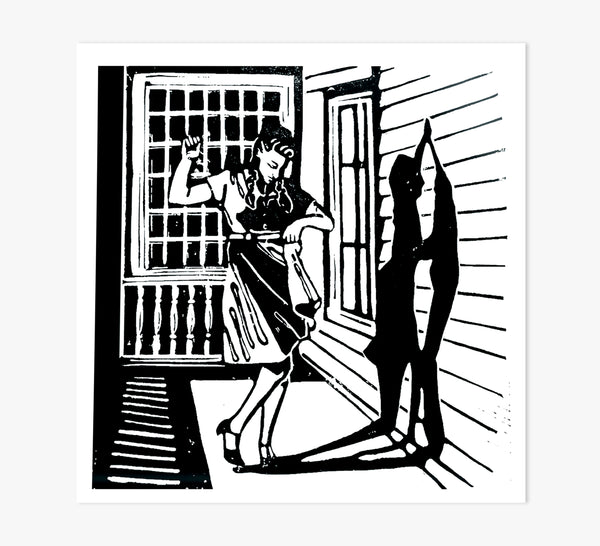 Dance Day Dreaming / Linoleum Cut Print