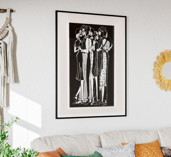 BALBOA / Linocut print 100x70 cm/ Handmade