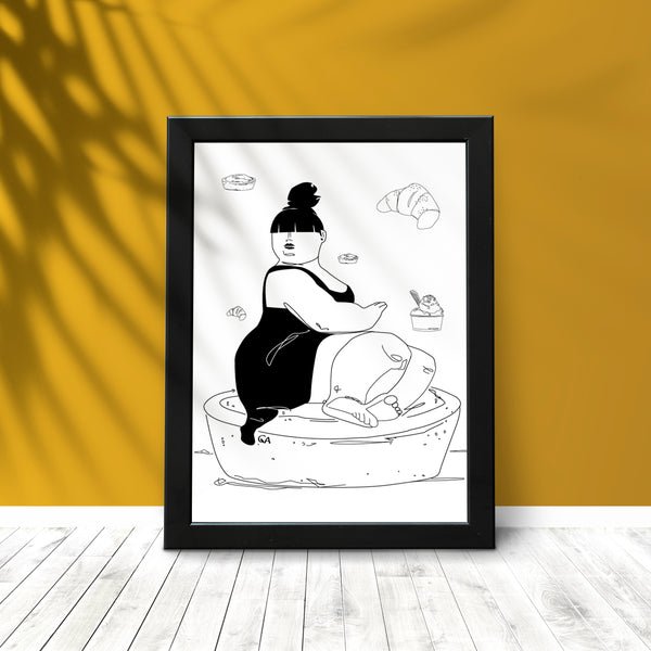Life of GA / Tribute to Botero. / 30x40 cm / FREE Shipping!