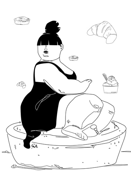 Life of GA / Tribute to Botero. / 30x40 cm / FREE Shipping!