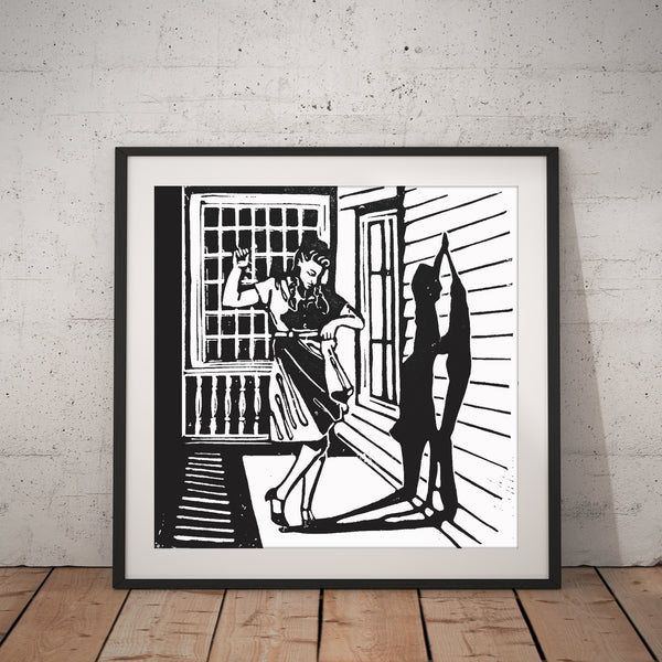 Dance Day Dreaming / Linoleum Cut Print
