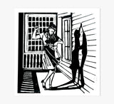 Dance Day Dreaming / Linoleum Cut Print