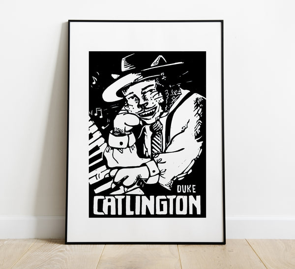 Duke Catlington / Swing Cats / Linocut Print / Made by hand