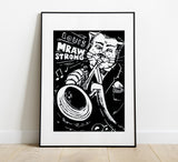 Louis Mrawstrong / Swing Cats / Linocut Print / Made by hand