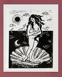 La nascita della Madre / Stampa Linocut Print / A3