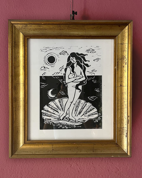 La nascita della Madre / Stampa Linocut Print / A3