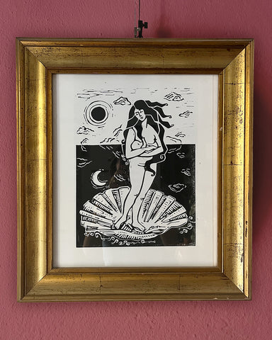 La nascita della Madre / Stampa Linocut Print / A3