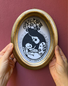 Un Vaso D'Amore / Stampa Linocut Print / A5