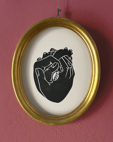 Sacro Cuore / Stampa Linocut Print / A4