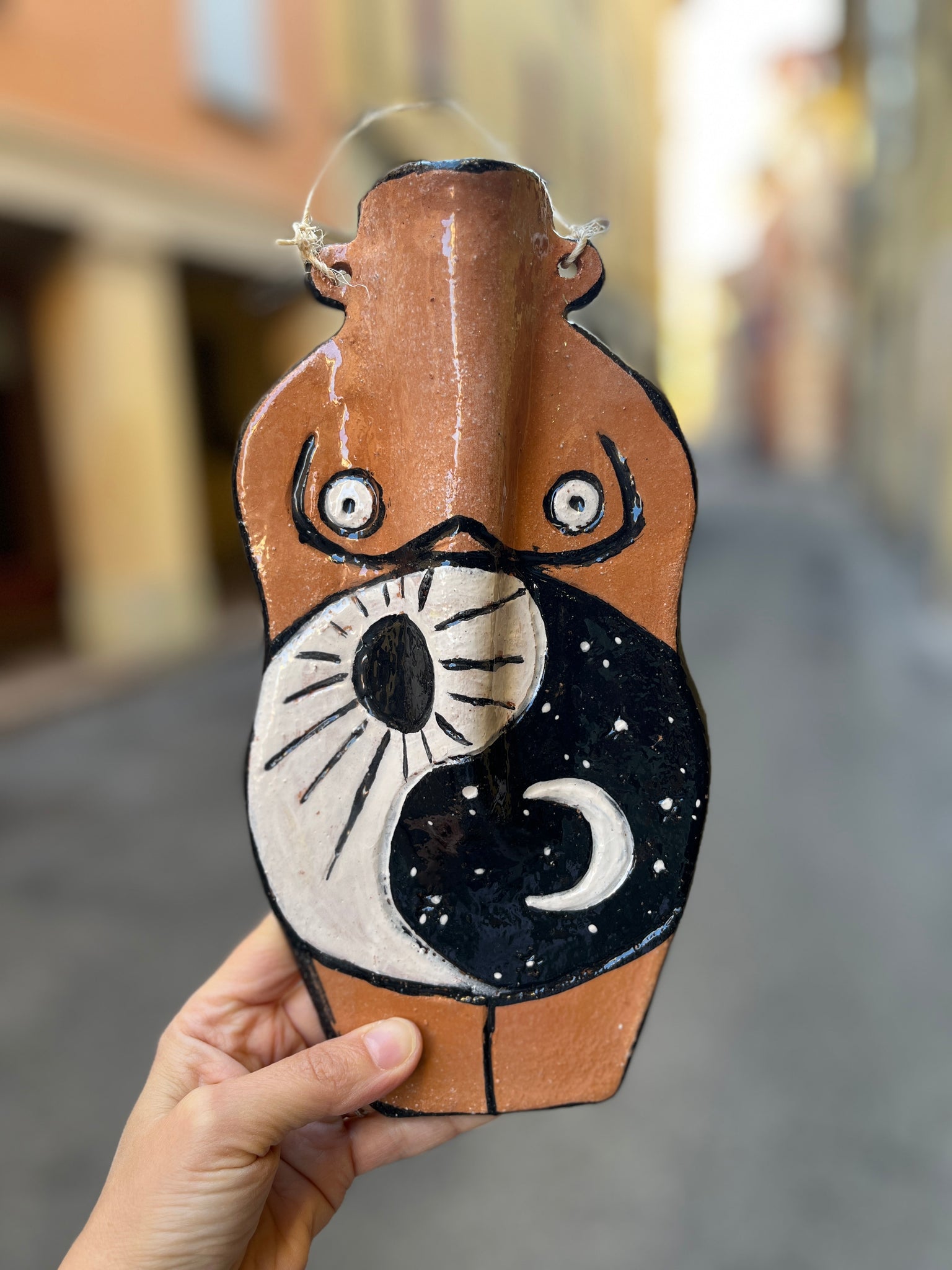 La Donna Yin Yang/ Ceramic Wall Vase / hand-made