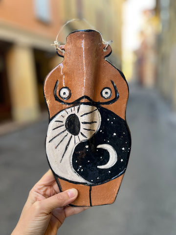 La Donna Yin Yang/ Ceramic Wall Vase / hand-made
