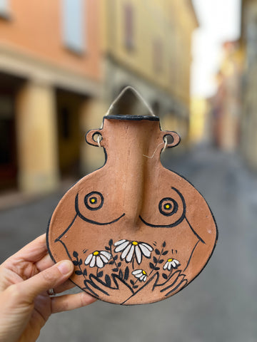 La Donna in fiore / Ceramic Wall Vase / hand-made