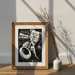 Louis Mrawstrong / Swing Cats / Linocut Print / Made by hand