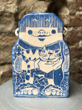 Fuffy / Decorative Ceramic Vase / hand-made, hand-decorated
