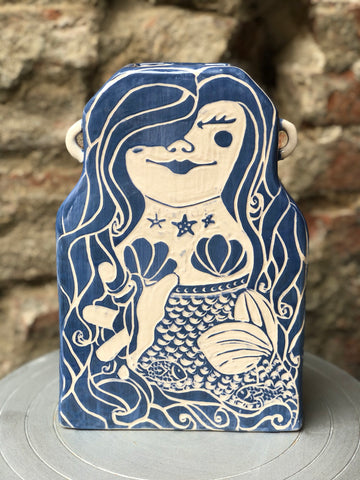Sirenetta / Decorative Ceramic Vase / hand-made, hand-decorated