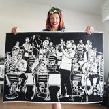 King of Swing / Benny Goodman Orchestra / BIG!!! Linocut print