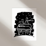 Little Prince / Linoleum Cut Print