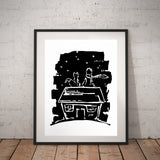 Little Prince / Linoleum Cut Print