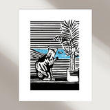 CAT in Quarantine / Linoleum Cut Print